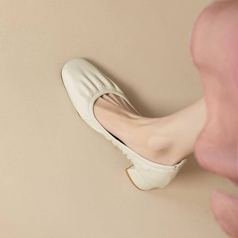 Damen Rote Pumps Vintage Mittelhohe Dicke Absätze Eckige Zehenpartie Damenschuhe Slipper Elegant Kleidabsätze für Damen Weiches Leder Hochzeitsschuhe 34 beige von Joom DACH