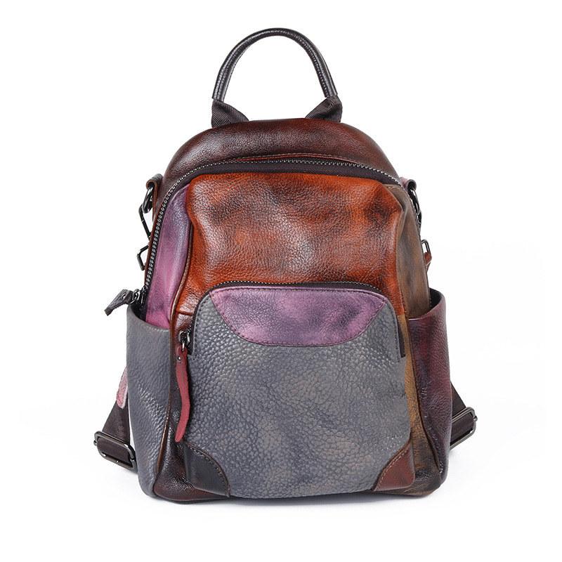 Damen-Rucksäcke aus echtem Leder, klassisches Vintage-Design, Taschen für Damen, modischer Rucksack 23*12*26cm von Joom DACH