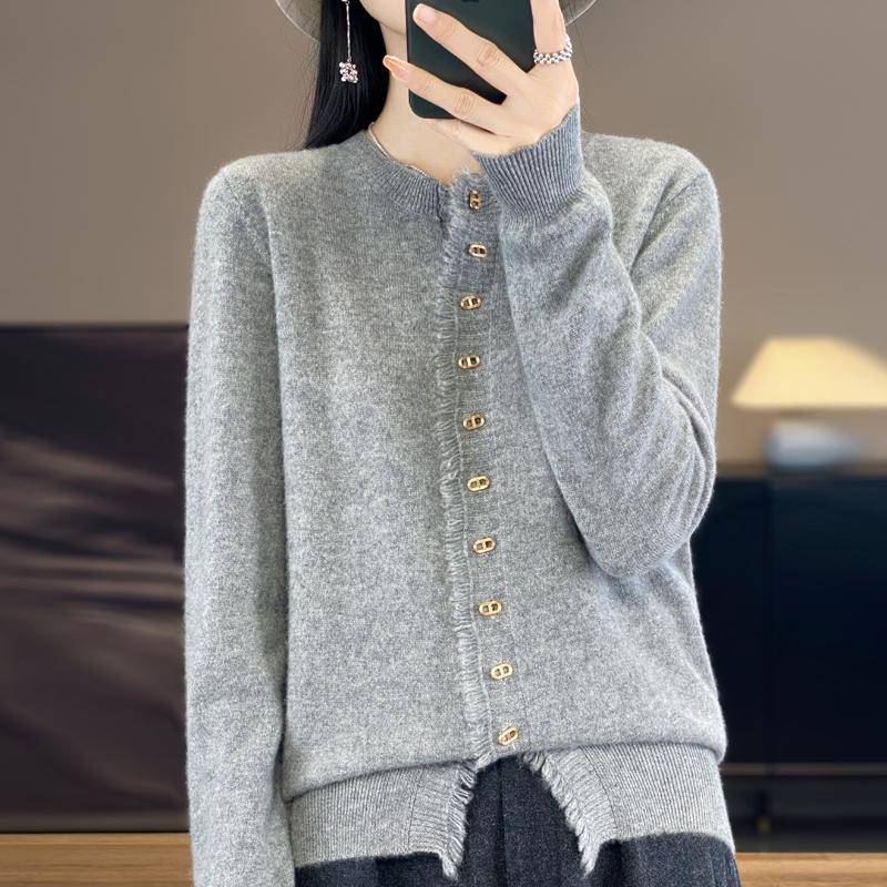 Damen Rundhals Kaschmir Strickjacke, Qinghe Kaschmir, 30% Kaschmir 70% Wolle, Winter Strickpullover Herbstpullover Kaschmirpullover XXL graue Damen Rundhals Kaschmir Strickjacke, Qinghe Kaschmir, 30% Kaschmir 70% Wolle, Winter Strickpullover Herbstpullover Kaschmirpullover XXL graue von Joom DACH