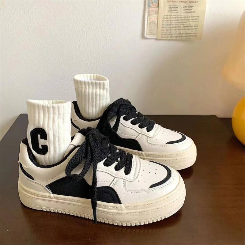 Damen Rundzehen-Sneaker Plateau Feminino Tennisschuhe Sportschuhe Mädchen Modetrends Bequeme Damen-Sneaker Original 40 von Joom DACH