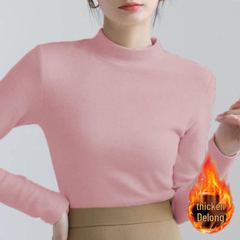 Damen Samt-Fleece-gefüttertes Schlankmachendes Warmes Langarm-T-Shirt - Herbst/Winter. 3XL for 150-170 jin von Joom DACH