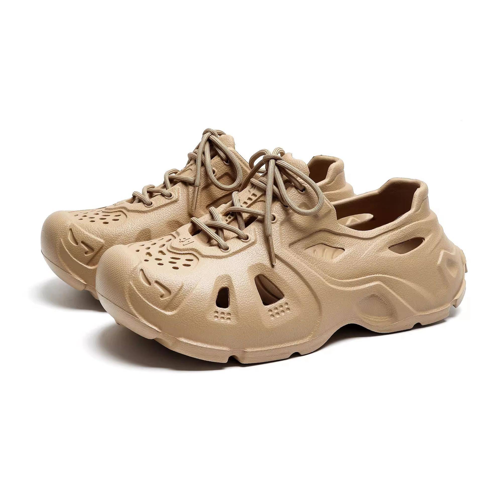 Damen Sandalen Sommer Neue Mode Strand Wasserdicht Fußschaum Lauf Sport Designer Loch Herren Hohl Garten Weiße Sandalen 37 khaki von Joom DACH