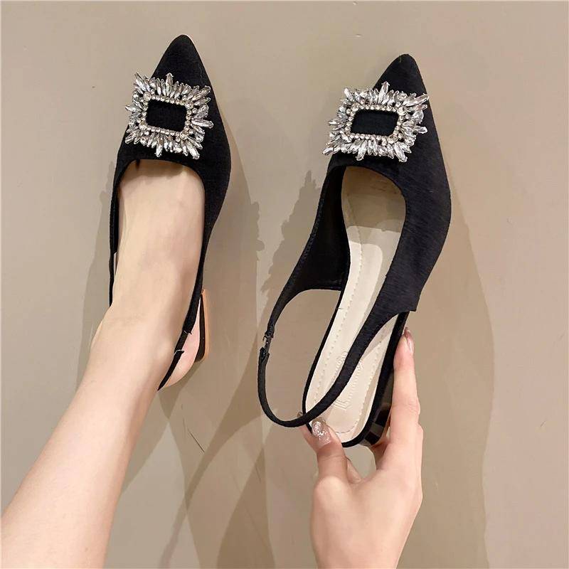 Damen Sandalen Sommer Spitz High Heels Damenmode Bankett Kleid Hochzeit Party Pumps Designer Damenschuhe 42 schwarz von Joom DACH