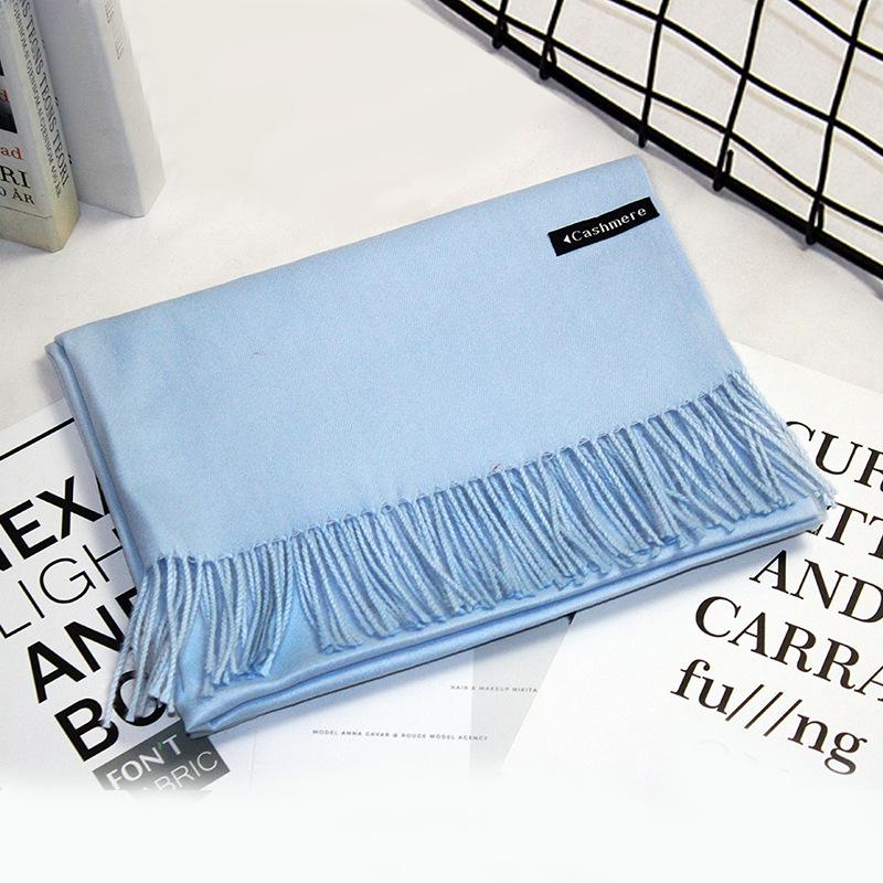 Damen-Schal, einfarbig, Kaschmir-Textur, warmer Schal, Damen-Winter-Quastenschal 70x200cm von Joom DACH