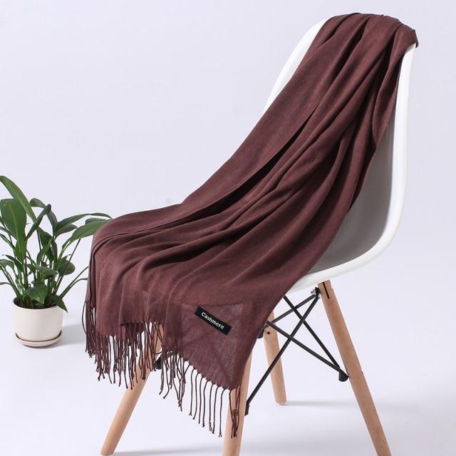 Damen Schal Kaschmir Pashmina Schals Quaste Hijab Kopf Wraps Femme Dünne Frühling Winter Schals 200x70cm von Joom DACH