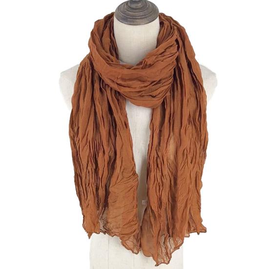 Damen Schal Stola Einfarbig Weich Warm Plissierter Schal UV-Schutz Lässig Baumwolle Leinen Stola Modeaccessoire von Joom DACH