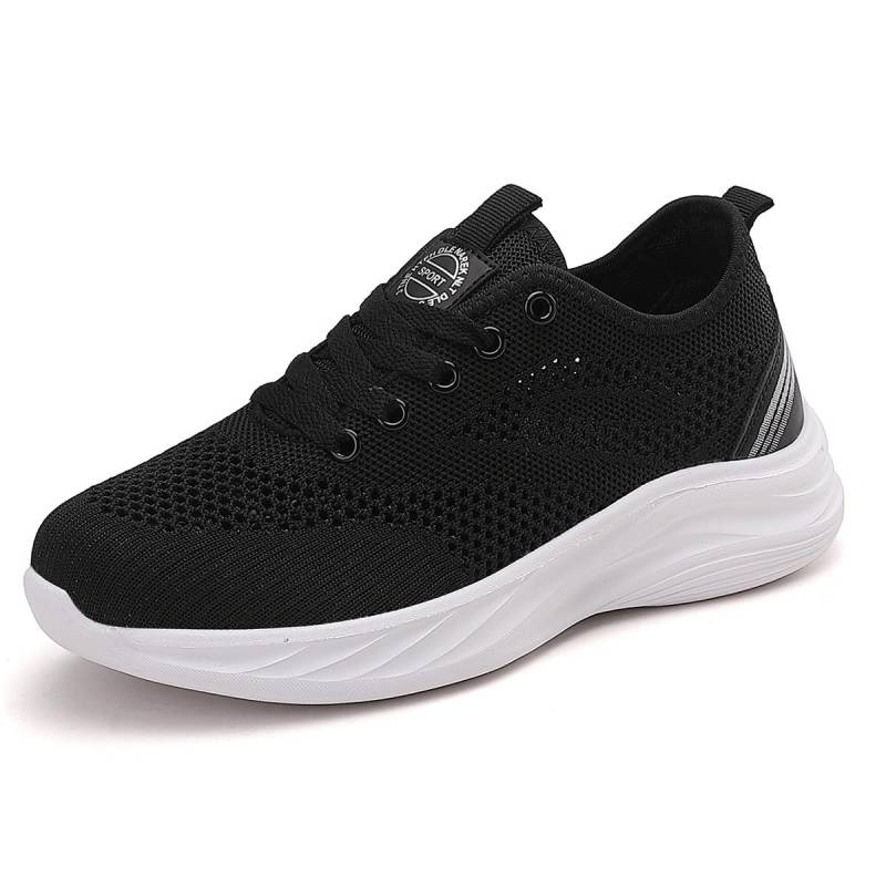 Damen Schnürschuhe Sportliche Outdoor Flying-Weaving-Sneaker Komfort Leichtgewicht Rutschfest Sportschuhe für Fitnessstudio Arbeit Freizeitschuhe 42 von Joom DACH