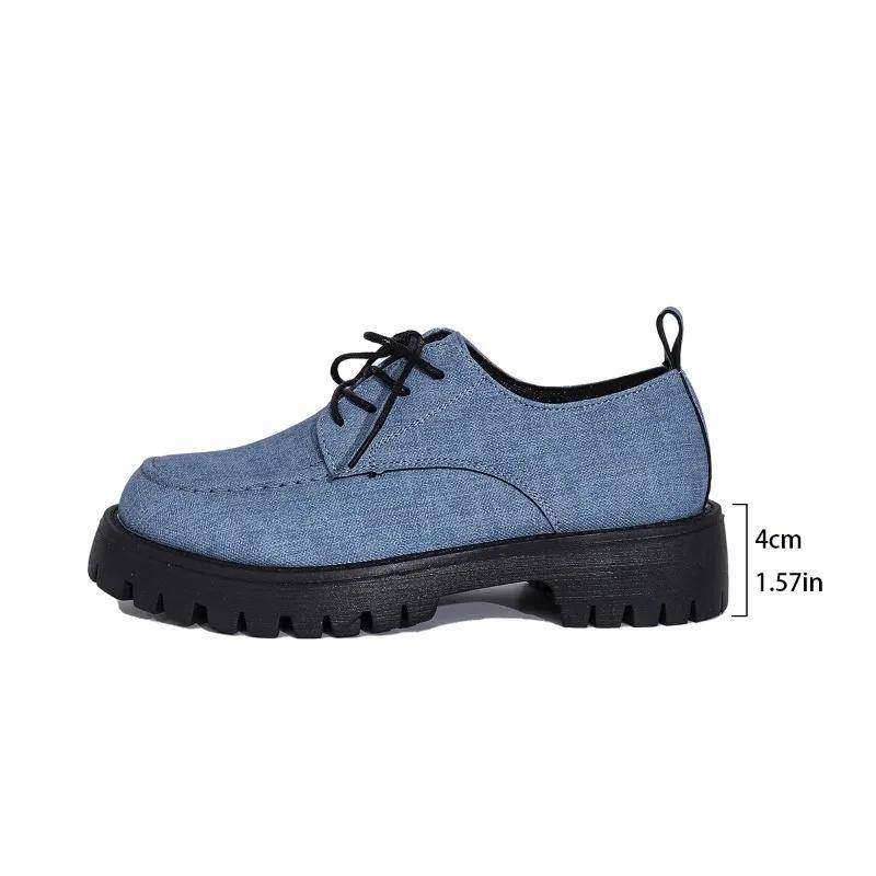 Damen Schuhe Slipper Damen High Heels Plateau Büro Pumps Damen Runde Zehenpartie Mittelhoch Absatz zum Schnüren Übergröße Schuhe Weiblich 35 blau von Joom DACH