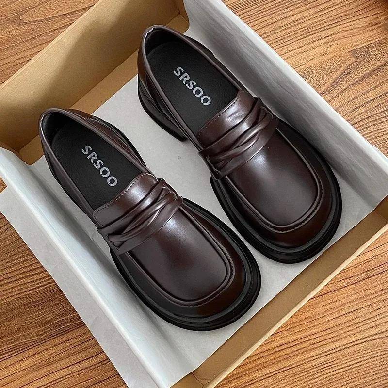 Damen Schuhe Slipper Damen High Heels Plateau Büro & Karriere Pumps Damen Einfarbig Runde Zehenpartie Mittelhoher Absatz Slip-on Schuhe Weiblich 40 braun von Joom DACH