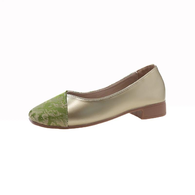 Damen Schuhe im Sale Neue Damen High Heels Mode Kleid Pumps Damen Gemischte Farben Eckige Zehenpartie Slipper Niedrig Absatz Schuhe Damen 40 grün von Joom DACH