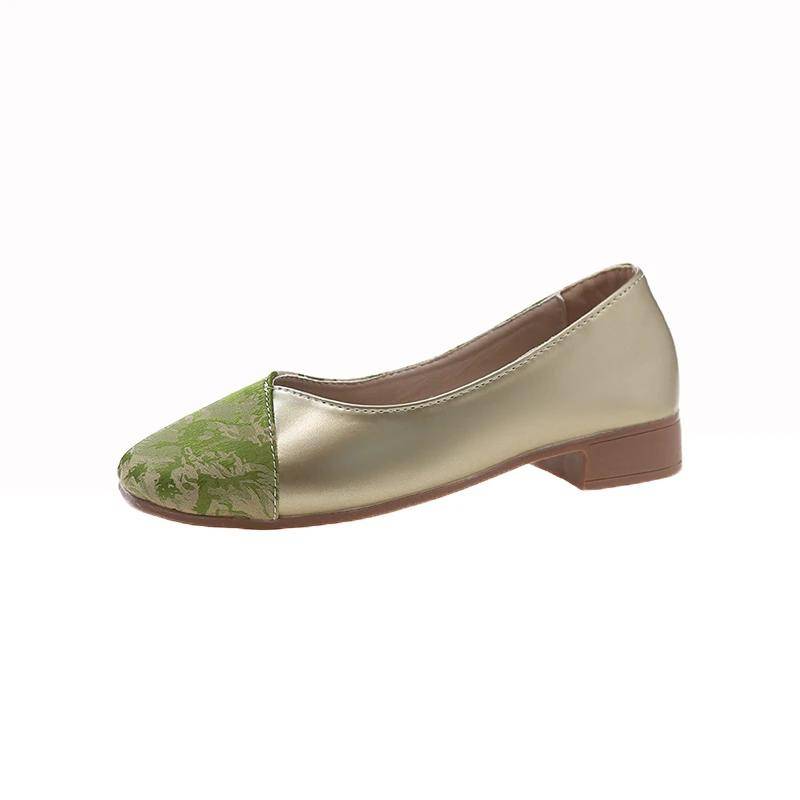 Damen Schuhe im Sale Neue Damen High Heels Mode Kleid Pumps Damen Gemischte Farben Eckige Zehenpartie Slipper Niedrig Absatz Schuhe Damen 40 grün von Joom DACH