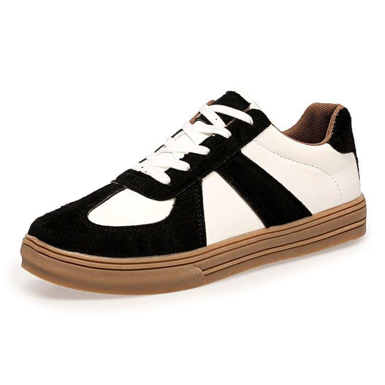 Damen Schuhe mit runder Zehenpartie Frühling Neu Weiche Ferse Dicke Ferse Farblich passend Deutsche Trainingsschuhe Damen Sportlich Lässig Vielseitige Weiße Schuhe 40 von Joom DACH