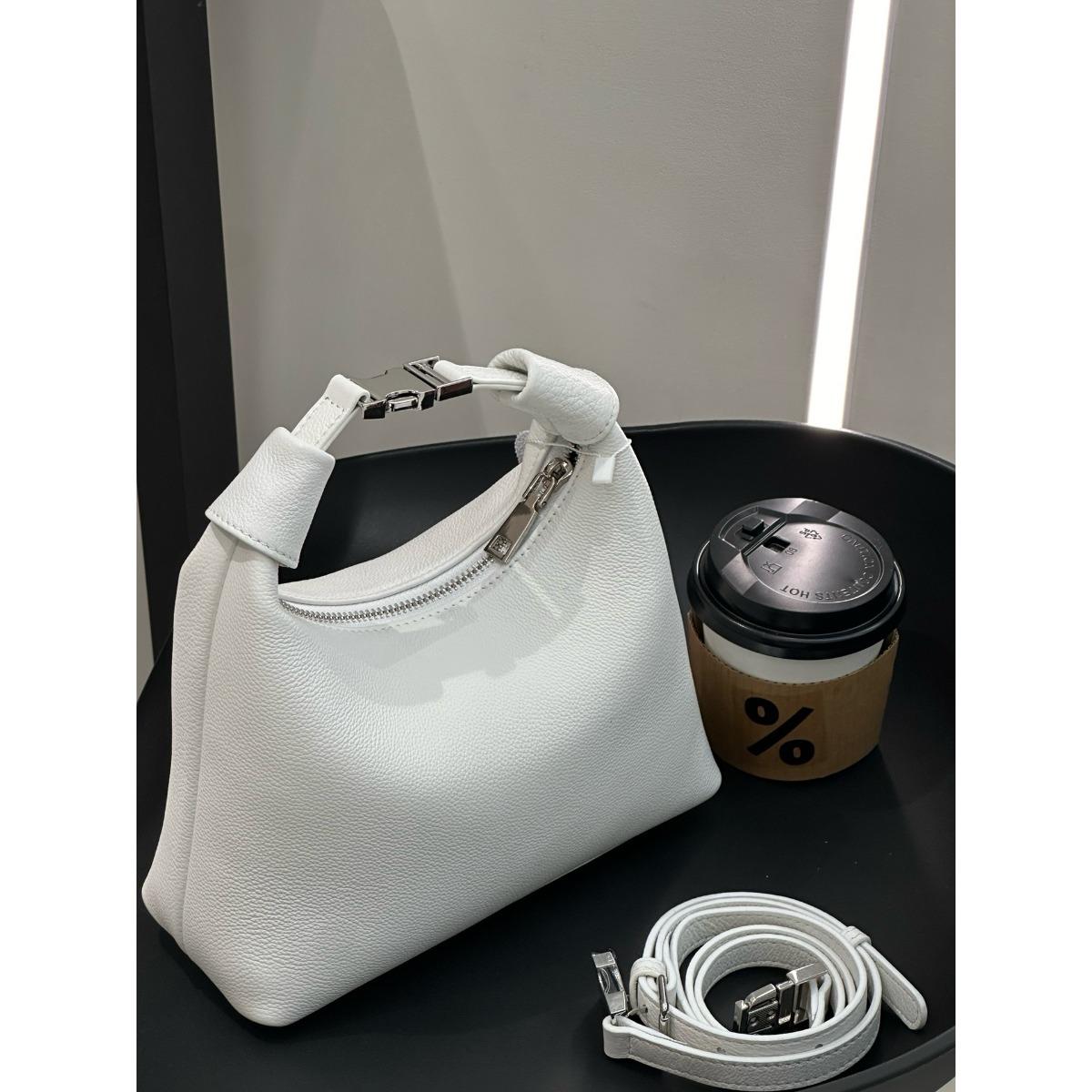 Damen Schulter-Umhängetasche aus Rindsleder Vielseitig Schlichte Shopping-Mode-Tasche Mädchen Handtasche Weich weiß von Joom DACH