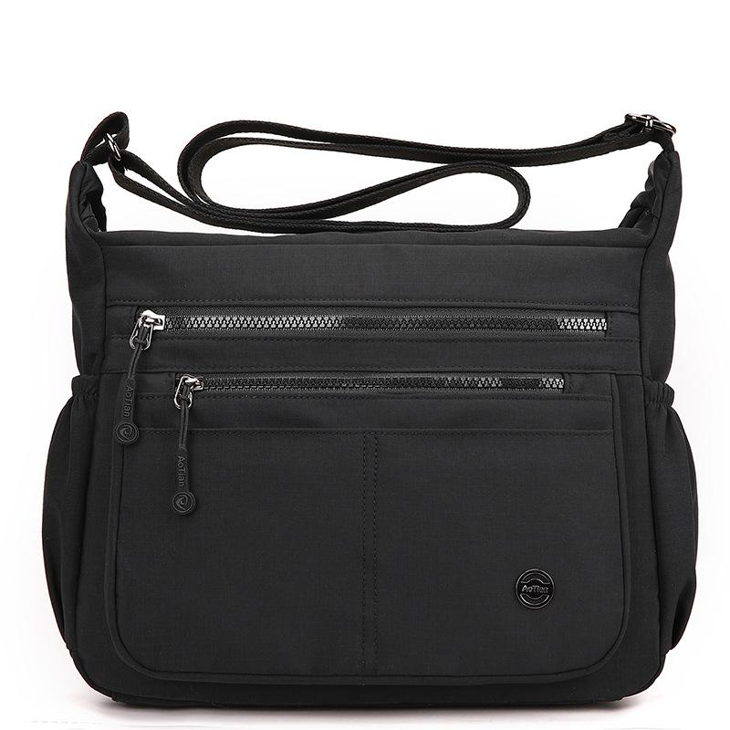 Damen Schultertasche mit großem Fassungsvermögen, Mehrfachfächer, leichte Umhängetasche schwarz von Joom DACH