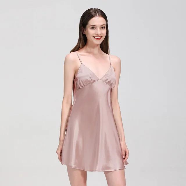 Damen Seidenpyjama Nachthemd Kurz Damen Hauskleidung Sommerpyjama Reine Seide Pyjama L von Joom DACH