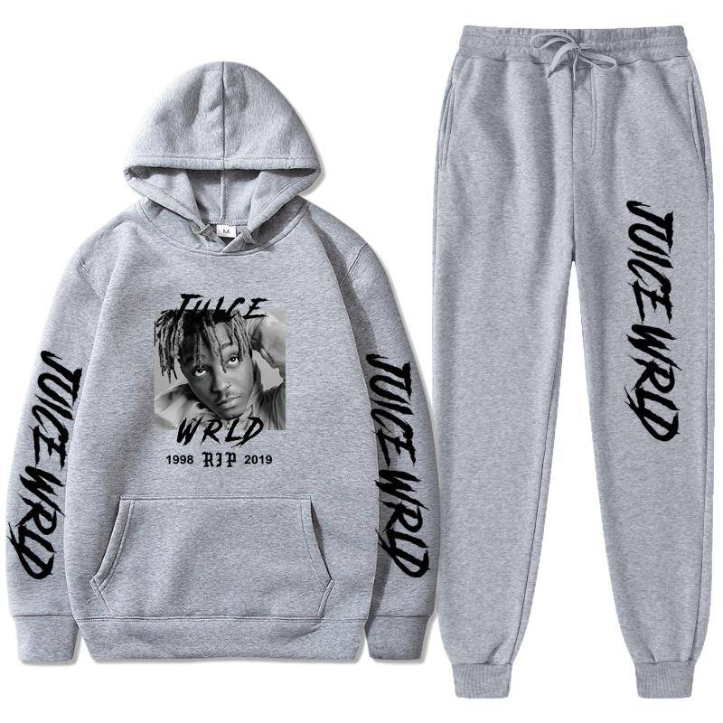 Damen-Set mit langen Ärmeln, Set mit langen Ärmeln, Trainingsanzug MeRapper Juice Wrld, Kapuzen-Sweatshirt, Hose, Kapuzenpullover, Sportbekleidungsanzug L von Joom DACH
