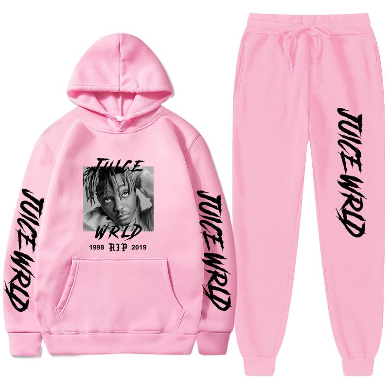 Damen-Set mit langen Ärmeln, Set mit langen Ärmeln, Trainingsanzug MeRapper Juice Wrld, Kapuzen-Sweatshirt, Hose, Kapuzenpullover, Sportbekleidungsanzug L von Joom DACH