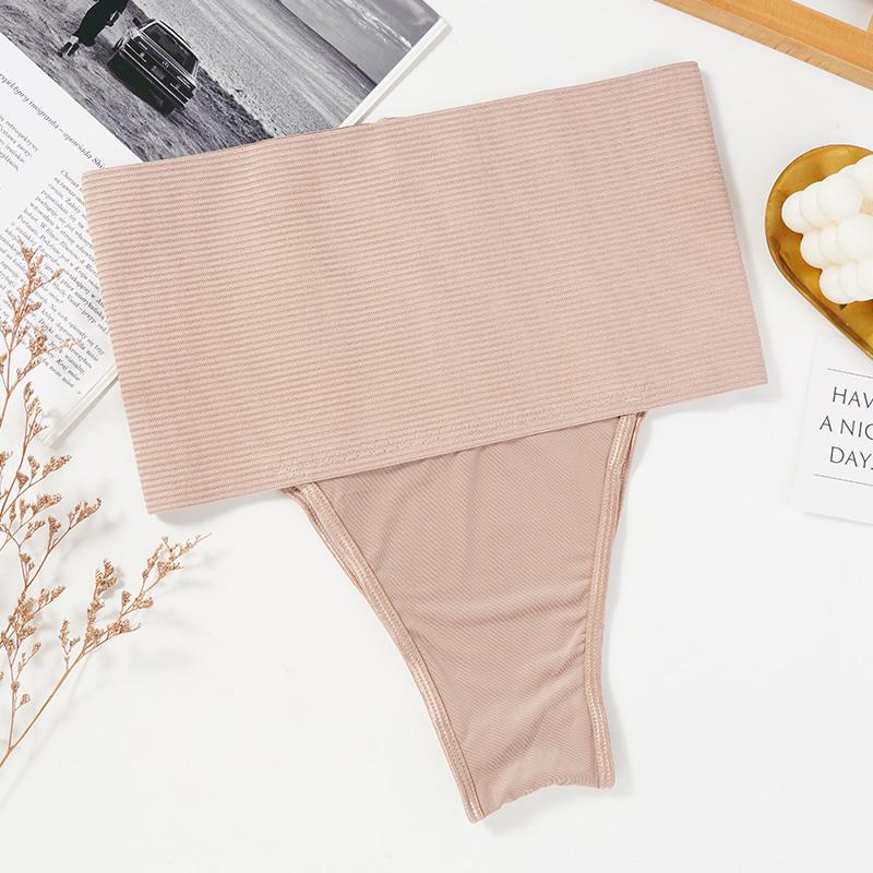 Damen Shapewear Miederslip mit hoher Taille und hohem Bund L beige von Joom DACH