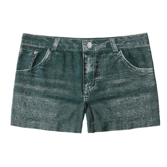 Damen Shorts Hochelastische Imitat-Denim Kurze Leggings mit Taschen Enganliegende Sommer-Shorts 2XL von Joom DACH