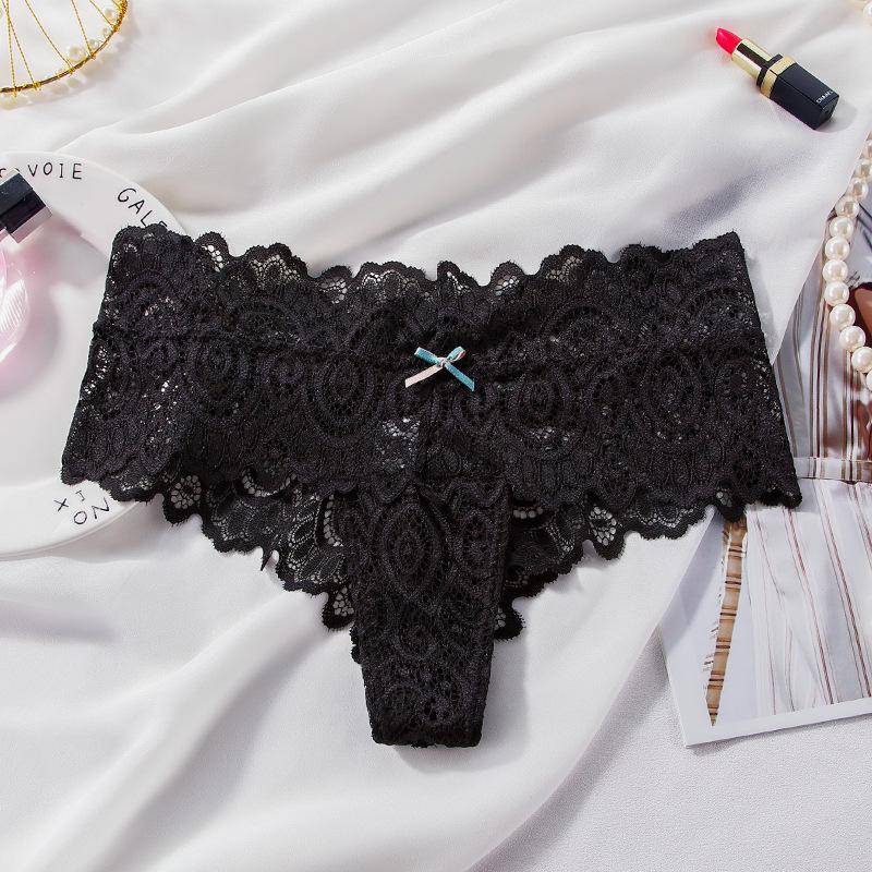 Damen-Slip mit mittlerer Taille, Spitze, Boxershorts, T-Rücken, Tangas, Damen-String-Unterhose M von Joom DACH