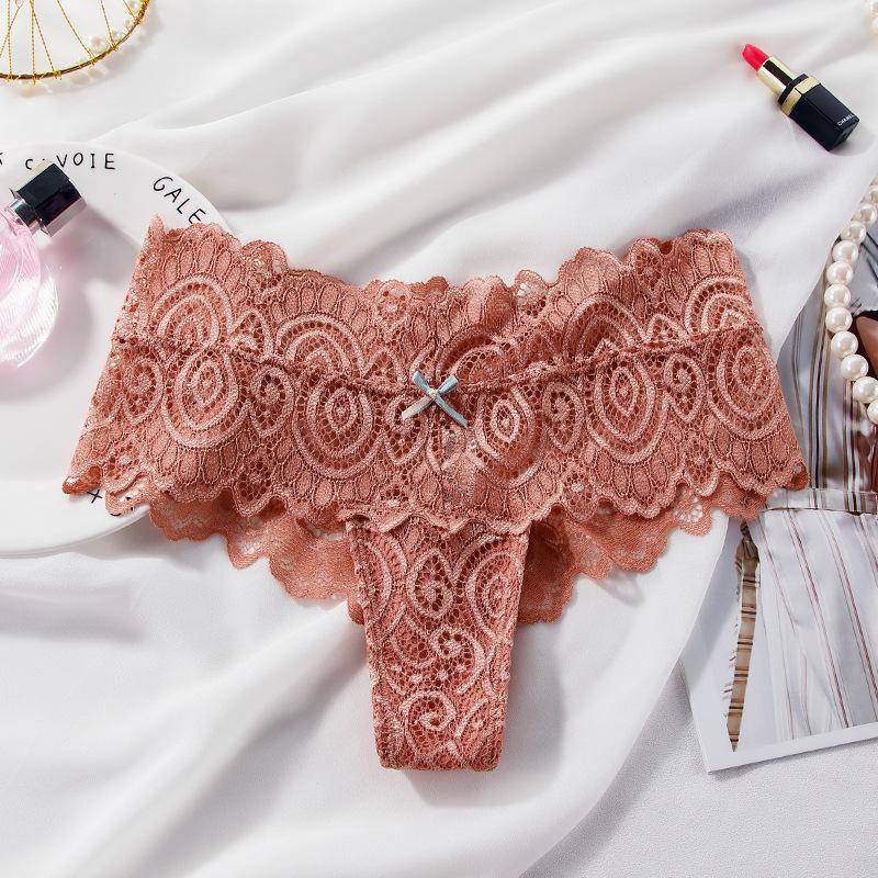 Damen-Slip mit mittlerer Taille, Spitze, Boxershorts, T-Rücken, Tangas, Damen-String-Unterhose XL von Joom DACH