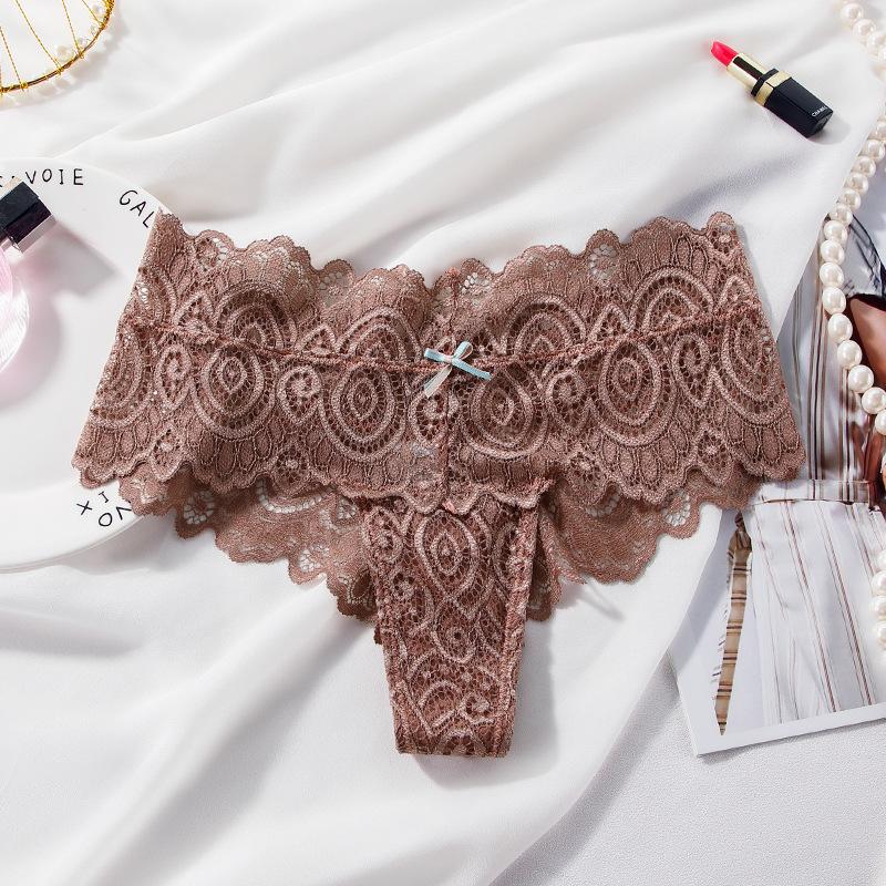 Damen-Slip mit mittlerer Taille, Spitze, Boxershorts, T-Rücken, Tangas, Damen-String-Unterhose XL von Joom DACH