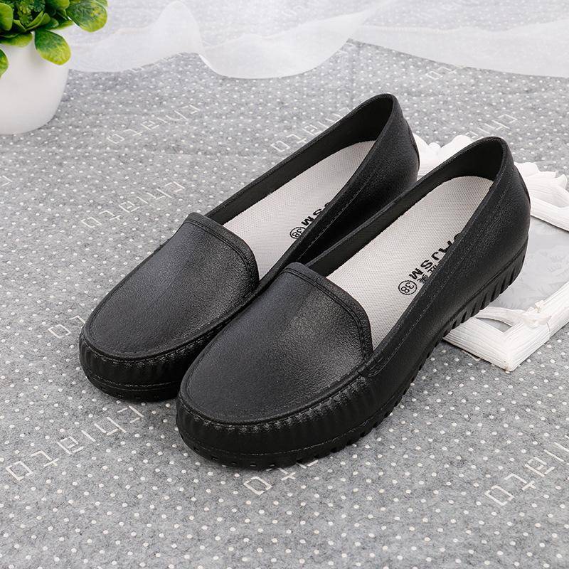 Damen Slipper Lässige Ballerinas Slip-On Krankenschuhe Damen Medizinische Schuhe Rutschfest Weich Atmungsaktiv Weiße Arbeitsschuhe 37 schwarz von Joom DACH