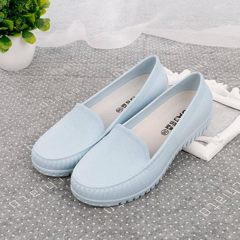 Damen Slipper Lässige Ballerinas Slip-On Krankenschuhe Damen Medizinische Schuhe Rutschfest Weich Atmungsaktiv Weiße Arbeitsschuhe 40 himmelblaue von Joom DACH