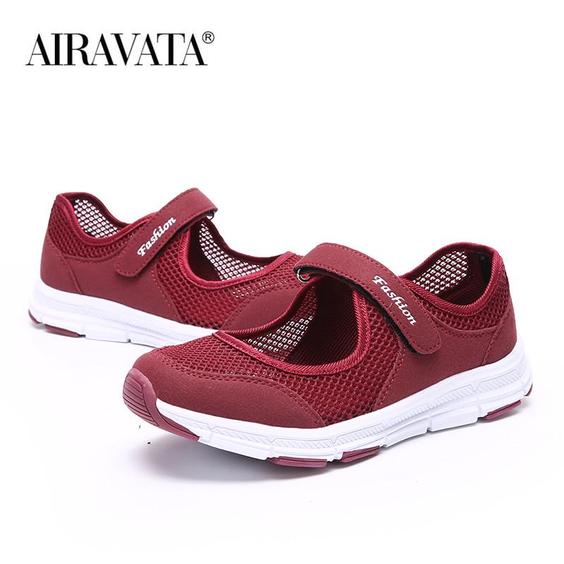 Damen-Sneaker, modisch, Outdoor, Mesh, lässig, atmungsaktiv, leicht, flach, bequem, Slip-on-Schuhe 41 rot von Joom DACH