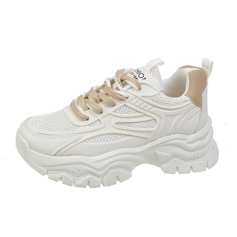 Damen Sneakers 2025 Neue Mode Chunky Sneakers Damen Outdoor Tennis Plattform Sportschuhe für Damen Leichte Designer Schuhe 41 beige von Joom DACH