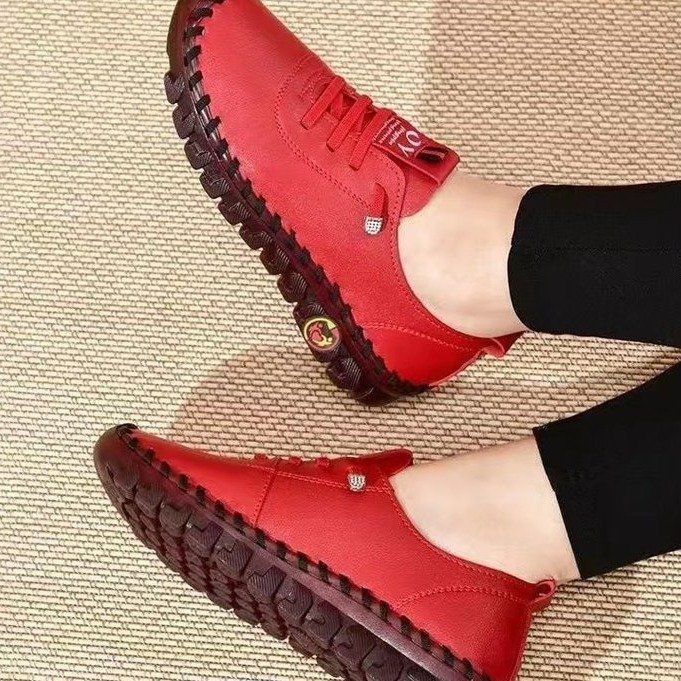 Damen Sneakers Vintage Atmungsaktive Flache Schuhe Plateau Loafer Schnürschuh Leder Slip-On Casual Mom Schuh 35 rot Damen Sneakers Vintage Atmungsaktive Flache Schuhe Plateau Loafer Schnürschuh Leder Slip-On Casual Mom Schuh 35 rot von Joom DACH