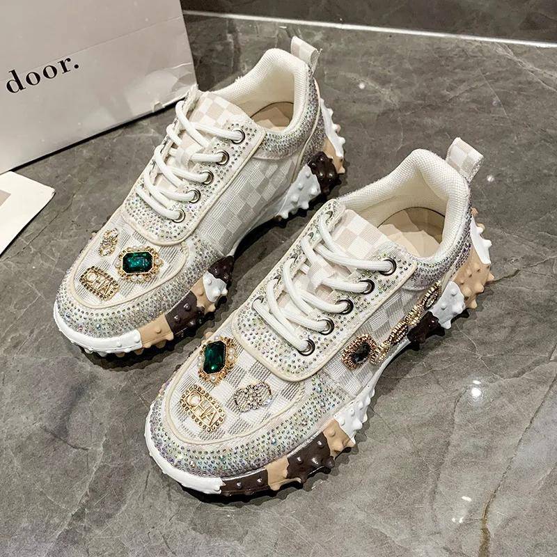 Damen Sneakers Water Diamond Fashion Luxus Strass Damenschuhe Neue Outdoor Plattform Damen Sportschuhe Vulkanisiert 40 von Joom DACH