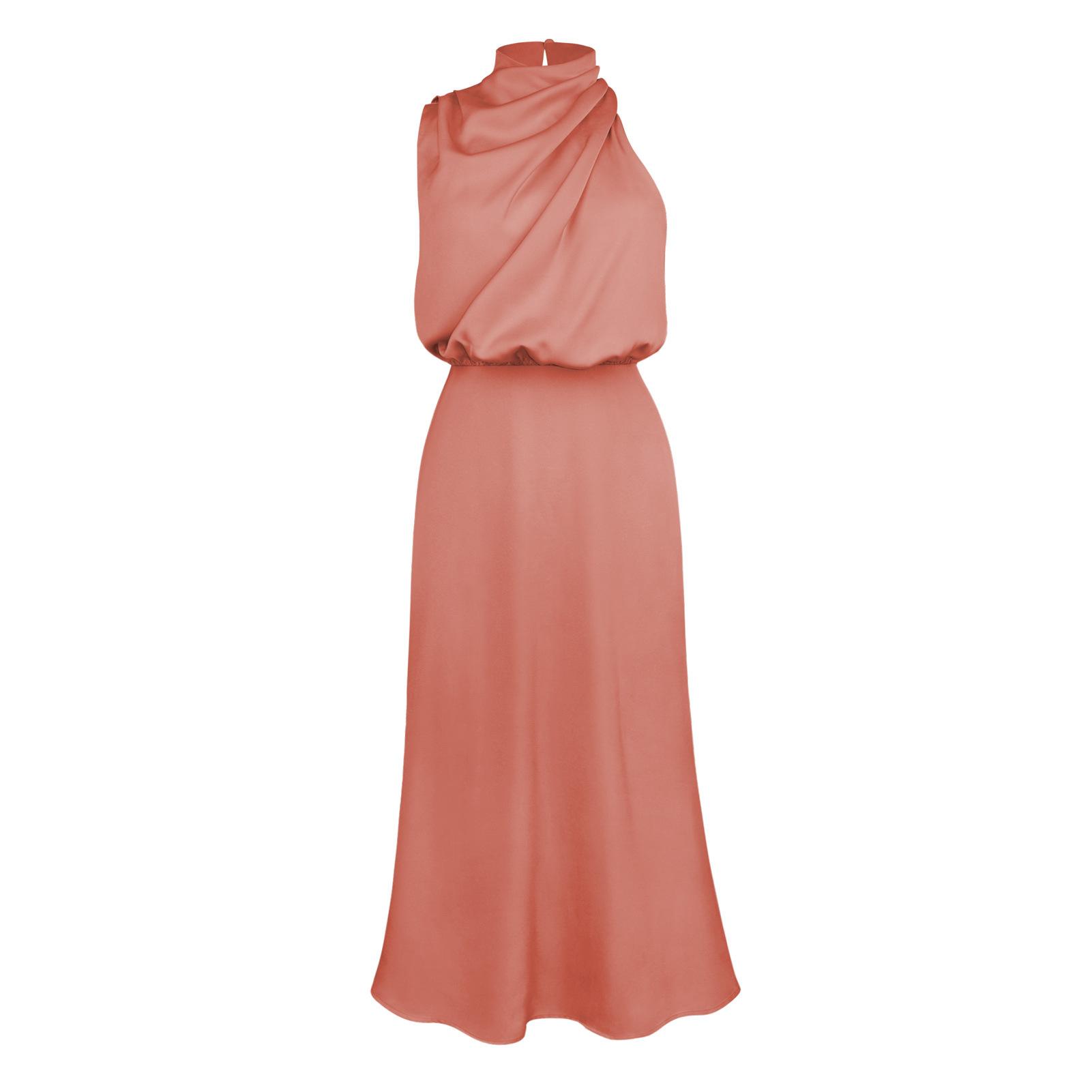 Damen-Sommer-Abendkleid, ärmellos, elegant, Neckholder, A-Linie, hohe Taille, lange Kleider, einfarbig L rosa Damen-Sommer-Abendkleid, ärmellos, elegant, Neckholder, A-Linie, hohe Taille, lange Kleider, einfarbig L rosa von Joom DACH