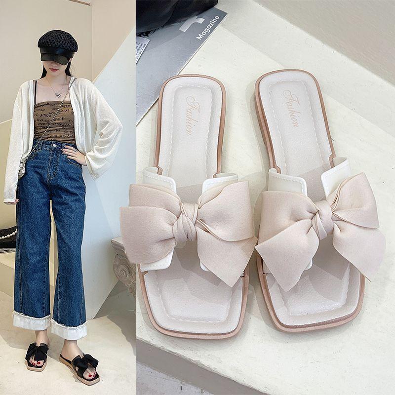 Damen-Sommer-Außenhausschuhe mit flachem Boden, Fliege, rutschfeste Strand-A-Flip-Flops-Hausschuhe 36-37 beige Damen-Sommer-Außenhausschuhe mit flachem Boden, Fliege, rutschfeste Strand-A-Flip-Flops-Hausschuhe 36-37 beige von Joom DACH