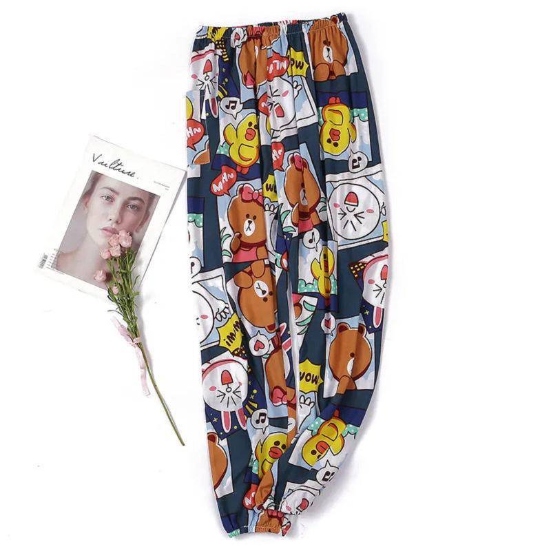 Damen Sommer Baumwolle Seide Anti-Mücken Lose Strand Pumphose Pyjama Hose Plus Size (120-160lbs) von Joom DACH