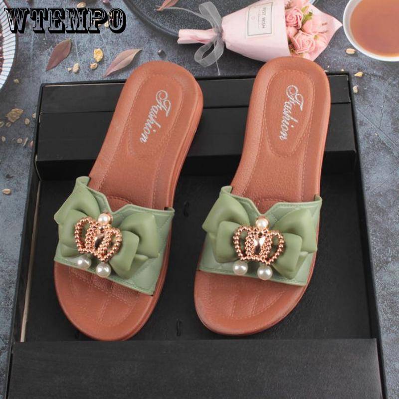 Damen Sommer Flip-Flops Sommer Neu Außenmode Einfach Hundert mit Dickem Boden Weicher Boden Rutschfest Tragbar Sandalen Slipper 40 grün von Joom DACH