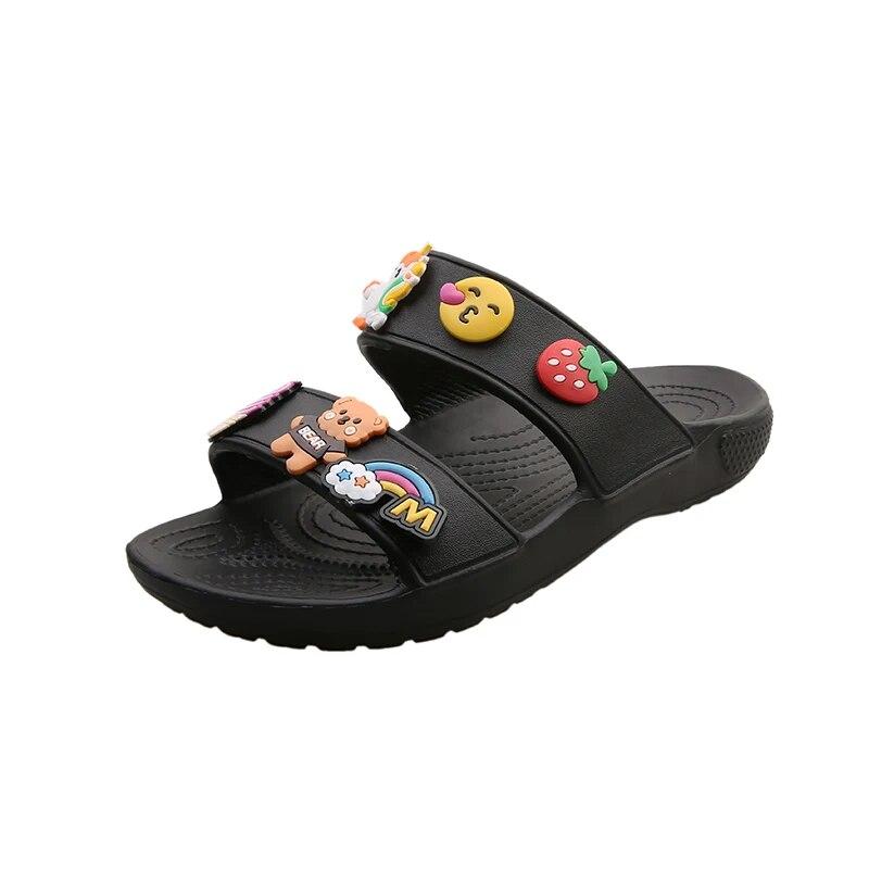 Damen Sommer Freizeit Pantoletten Bequeme Leinen Hausschuhe Gestreifte Cartoon Flip Flops Plateau Sandalen Damen Outdoor Schuhe 39 von Joom DACH