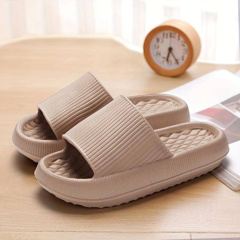 Damen Sommer Hausschuhe Lässige Hausschuhe Weiche Sohle Einfarbige Hausschuhe Bequeme Offene Zehen Badezimmerschuhe 38-39 khaki von Joom DACH