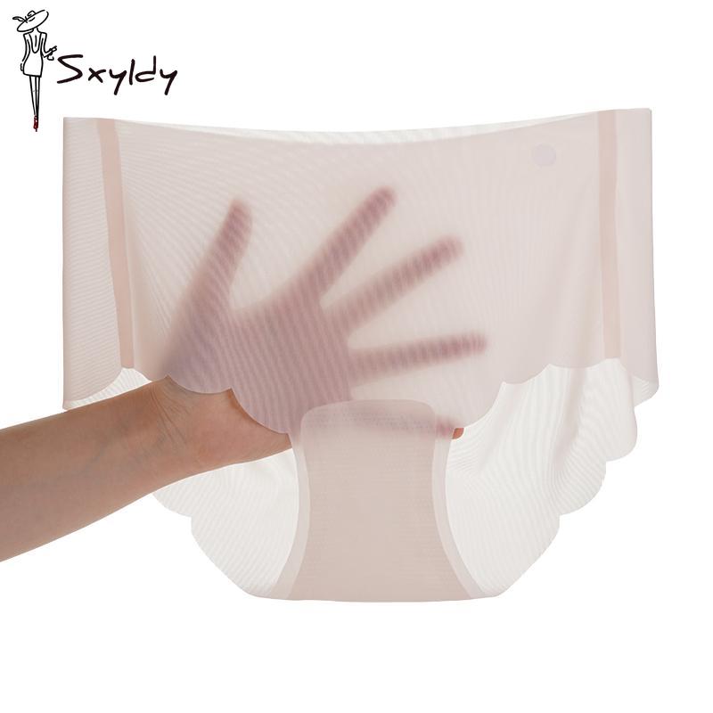 Damen Sommer Ice Silk Nahtlose Dünne Mittlere Taille Ultradünne Große Unterwäsche Atmungsaktive Schnelltrocknende Slips XL von Joom DACH
