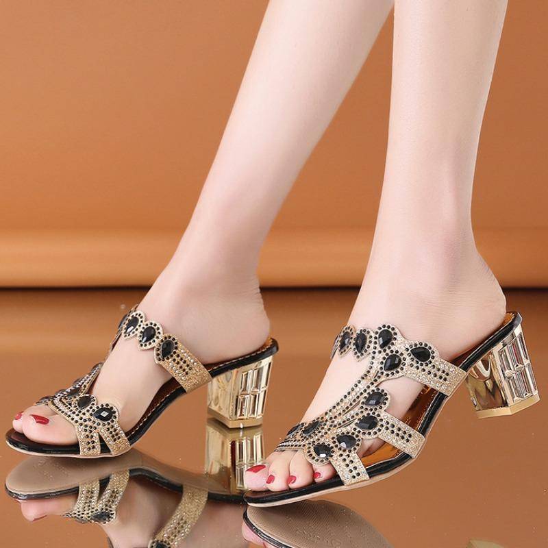 Damen Sommer Neue Luxus Strass Designer frauen Schuhe Outdoor Casual Bequeme Party Kleid frauen High Heels Große Größe 41 von Joom DACH