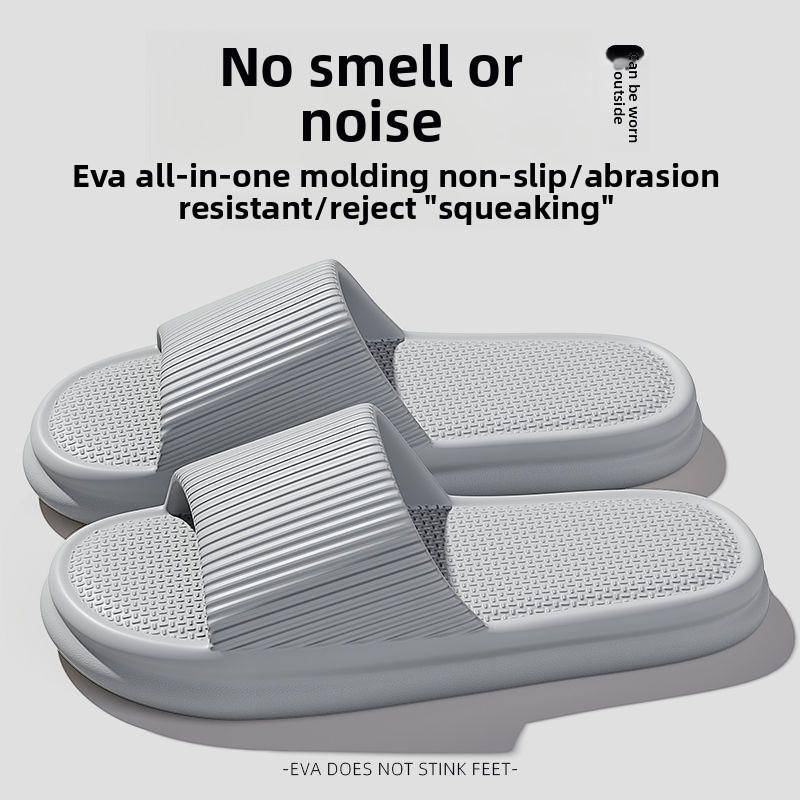 Damen Sommer Prägnante EVA Hausschuhe Herren Soft Home Slides Paare Badezimmer Rutschfeste Sandalen Erwachsene Bequeme Outdoor Strandschuhe 40-41 grau von Joom DACH