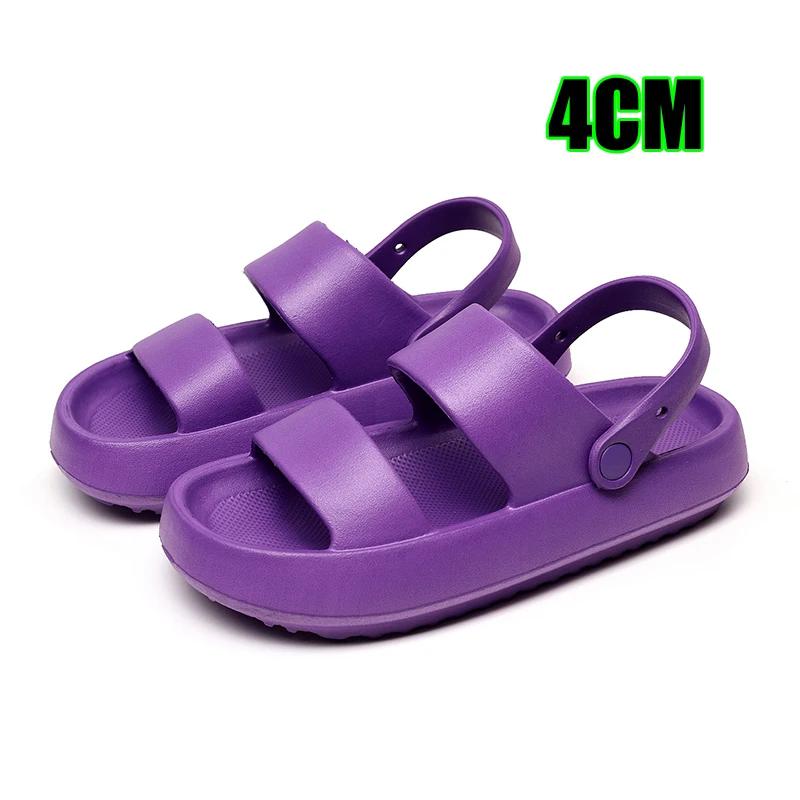 Damen Sommer Strand Plateau Sandalen Grün Weiche Sohle EVA Pantoletten Damen Mode Rutschfeste Outdoor Hausschuhe Weibliche Bequeme Schuhe 44-45 violett von Joom DACH
