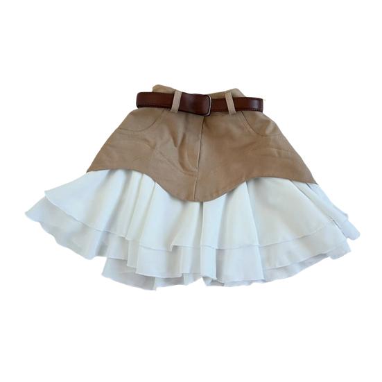 Damen Sommerrock Hohe Taille Rüschensaum Spleißdesign Minirock mit Taschen Arbeit Freizeit A-Linien-Rock M khaki von Joom DACH