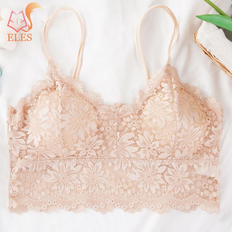 Damen Spitzen-BH mit Blumenmuster, Doppelriemen, rückenfreies Tanktop, Weste, keine Zurückhaltung, atmungsaktive Unterwäsche M/L beige von Joom DACH
