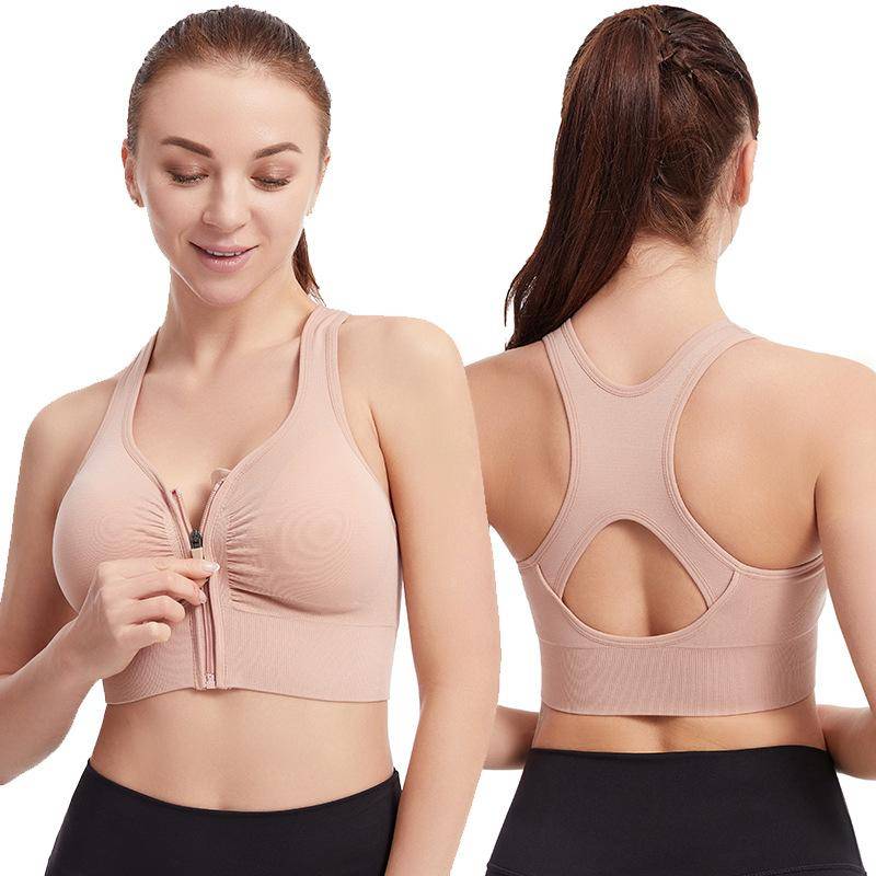 Damen Sport-BH mit Bounce Control und Reißverschluss vorne, Sport-BHs mit Reißverschluss für Damen, Stütz-BHs, kabellose High Impact Workout-Yoga-Oberteile 3XL beige Damen Sport-BH mit Bounce Control und Reißverschluss vorne, Sport-BHs mit Reißverschluss für Damen, Stütz-BHs, kabellose High Impact Workout-Yoga-Oberteile 3XL beige von Joom DACH