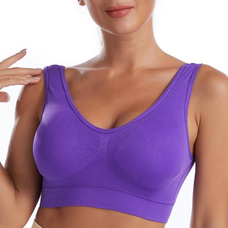 Damen Sport-BH mit Bügel, Push-Up-BH, M-6XL, große Größe, Unterwäsche, Laufen, Fitness 4XL violett von Joom DACH