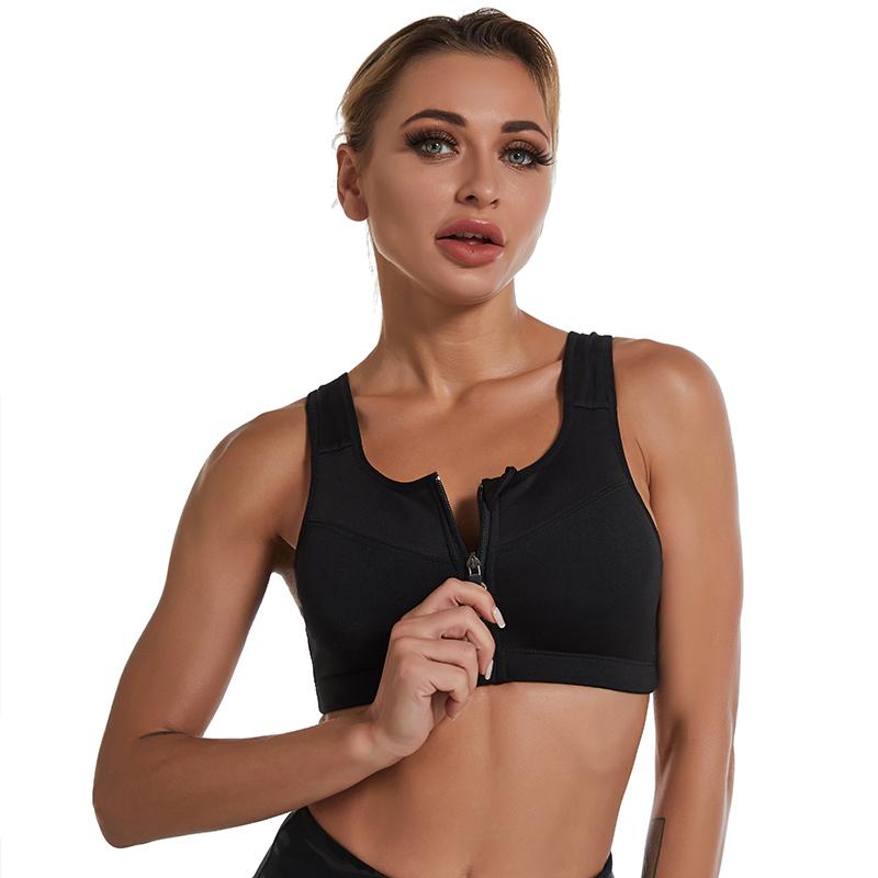 Damen-Sport-BH mit Reißverschluss, stoßfest, Tank-Top, Yoga-Unterwäsche für sportliche Frauen, Übergröße, Bodybuilding, Laufen, Sport-BHs, Dessous 3XL von Joom DACH