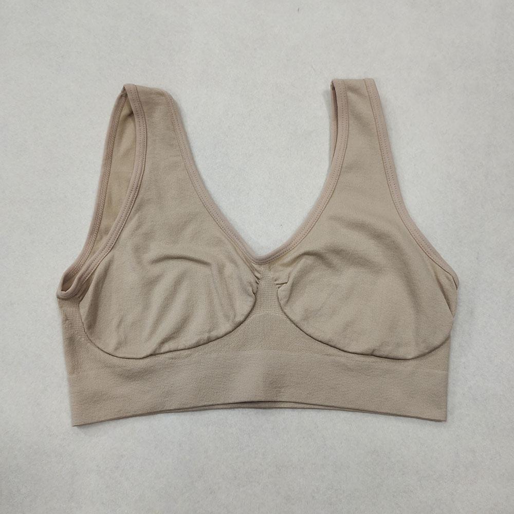Damen-Sport-BH ohne Polster, Schlaf-Büstenhalter, Unterwäsche, Schlaf, Yoga, Sport-BH, Weste, Übergröße, Oberteil ohne Schwammeinlage, Bralette 3XL champagner von Joom DACH