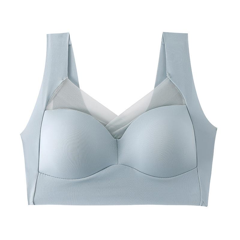 Damen-Sport-BHs, Spitze, Übergröße, Bralette, rückenfrei, nahtloser BH, Büstenhalter, Weste, stoßfest, für Fitnessstudio, Fitness, Crop-Top, Yoga, Übung, Tank-BH 2XL blau von Joom DACH