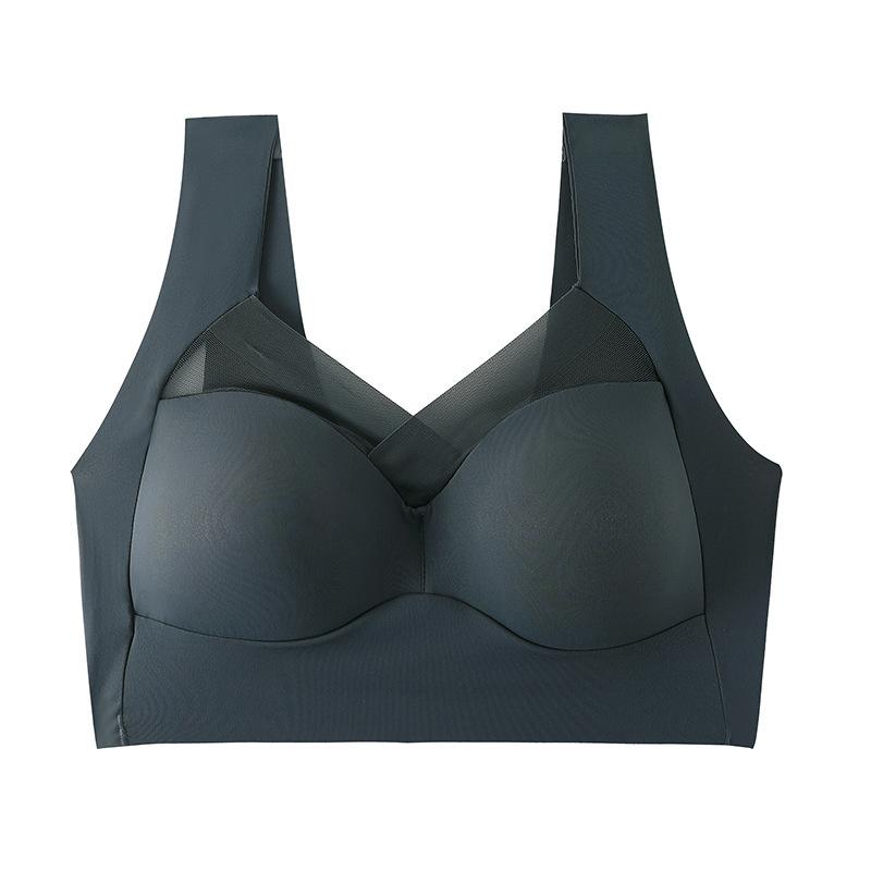 Damen-Sport-BHs, Spitze, Übergröße, Bralette, rückenfrei, nahtloser BH, Büstenhalter, Weste, stoßfest, für Fitnessstudio, Fitness, Crop-Top, Yoga, Übung, Tank-BH 3XL navy blau von Joom DACH